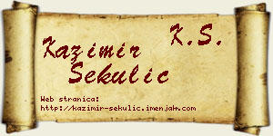 Kazimir Sekulić vizit kartica